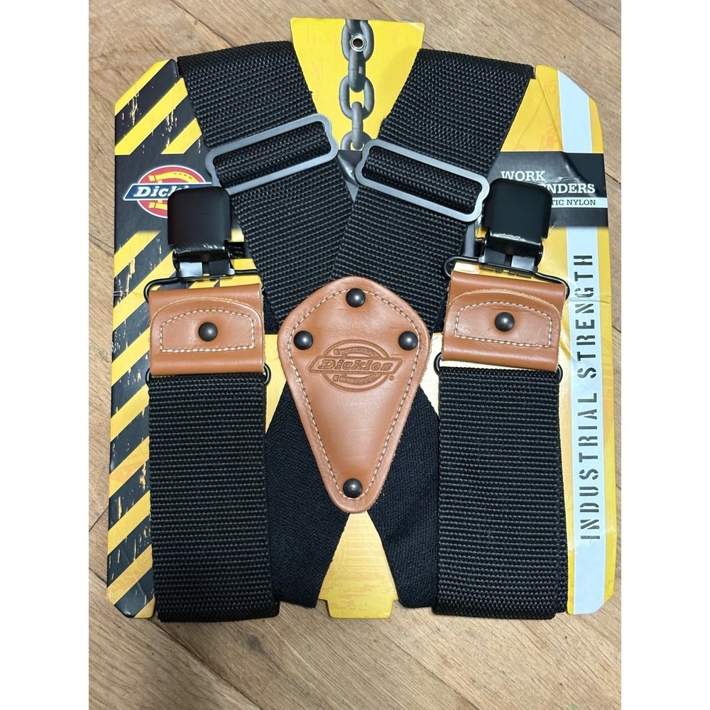 Dickies Men's Industrial Strength Ballistic Nylon Clip Work Suspenders Black